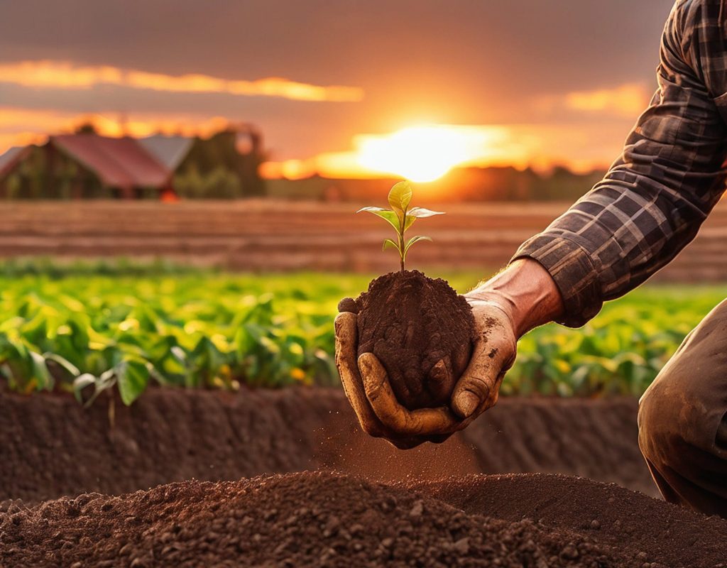 title: farmer's hands holding soil