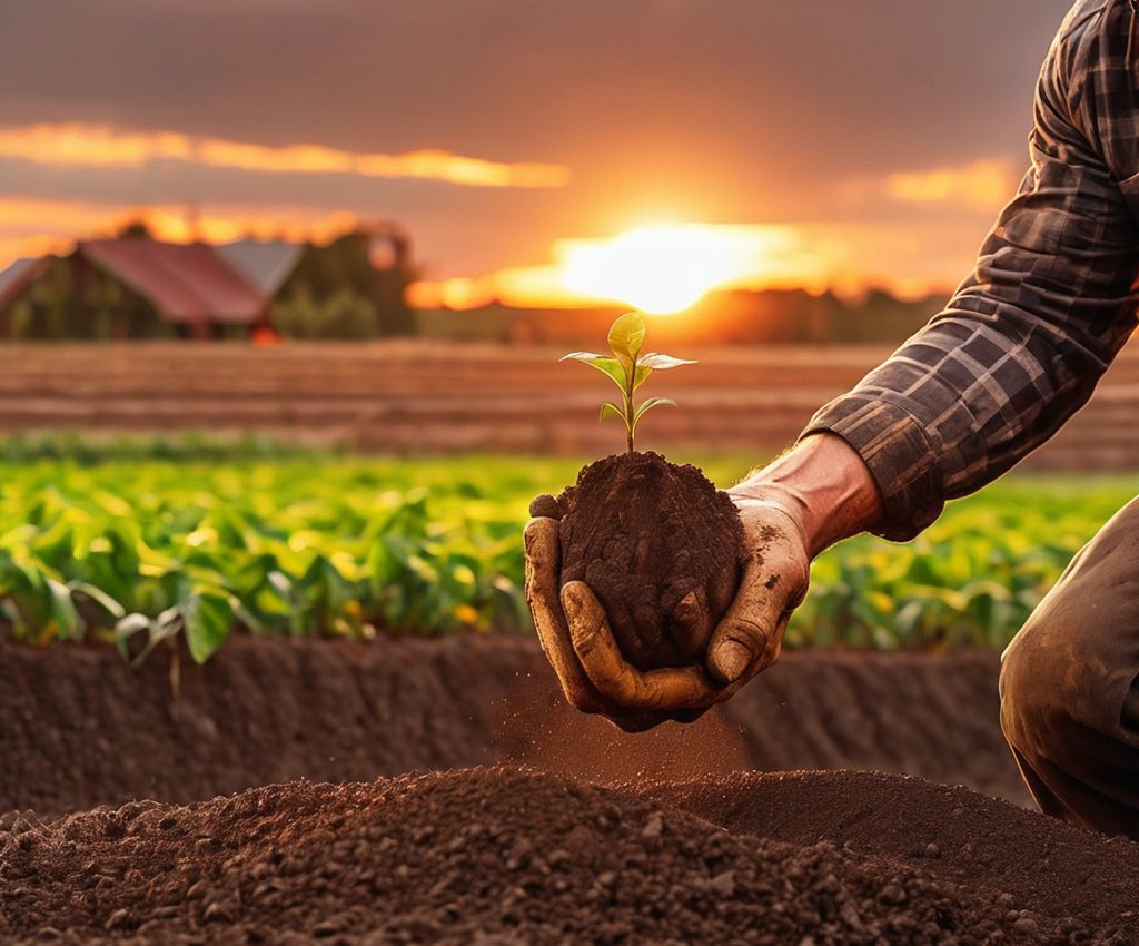 title: farmer's hands holding soil